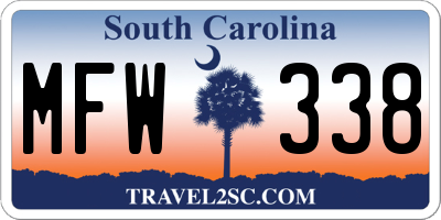 SC license plate MFW338