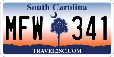 SC license plate MFW341