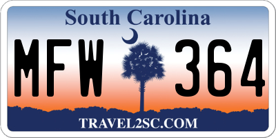 SC license plate MFW364