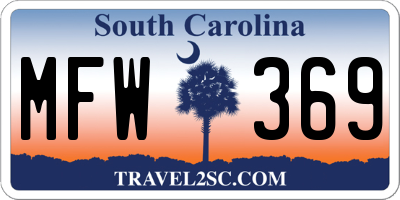 SC license plate MFW369