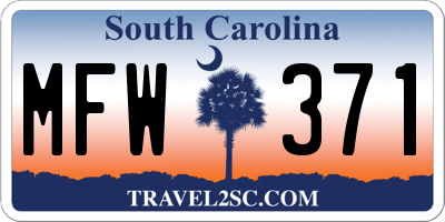 SC license plate MFW371
