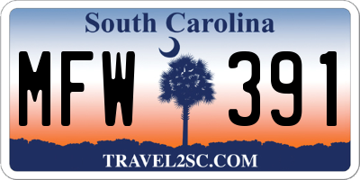 SC license plate MFW391