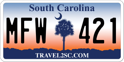SC license plate MFW421