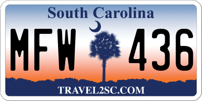 SC license plate MFW436