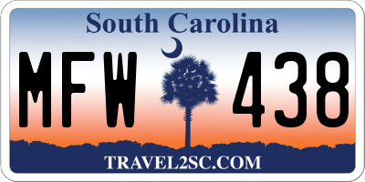 SC license plate MFW438