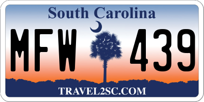 SC license plate MFW439