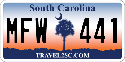 SC license plate MFW441