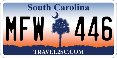 SC license plate MFW446
