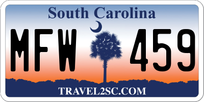 SC license plate MFW459