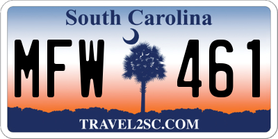 SC license plate MFW461