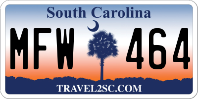 SC license plate MFW464