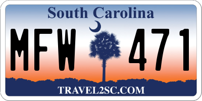 SC license plate MFW471