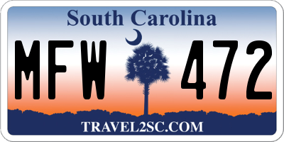 SC license plate MFW472