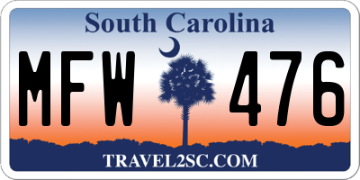 SC license plate MFW476