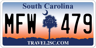 SC license plate MFW479