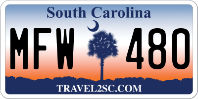 SC license plate MFW480