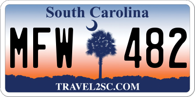 SC license plate MFW482