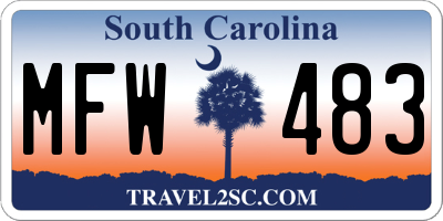 SC license plate MFW483