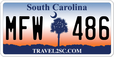SC license plate MFW486