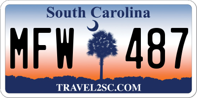 SC license plate MFW487