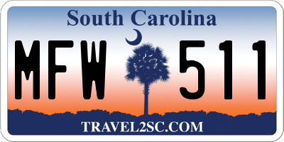 SC license plate MFW511