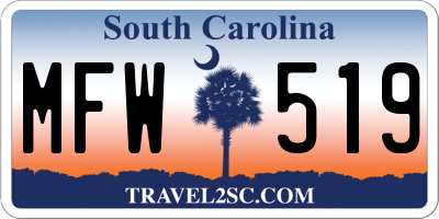 SC license plate MFW519