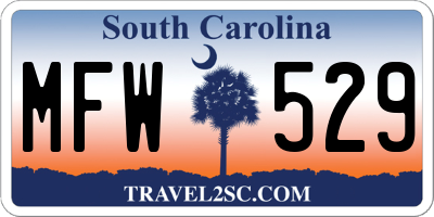 SC license plate MFW529