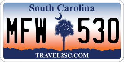 SC license plate MFW530