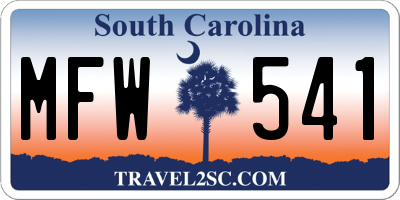SC license plate MFW541