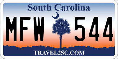SC license plate MFW544