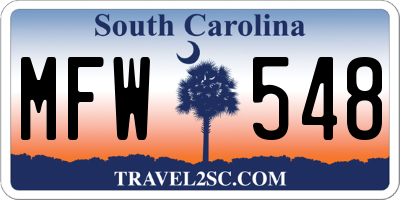 SC license plate MFW548