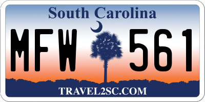 SC license plate MFW561