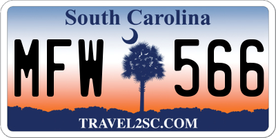 SC license plate MFW566
