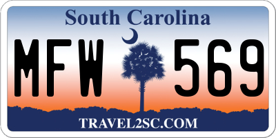 SC license plate MFW569