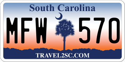 SC license plate MFW570