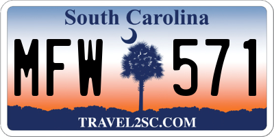 SC license plate MFW571