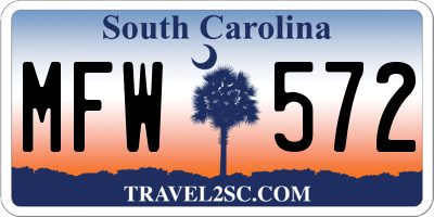SC license plate MFW572