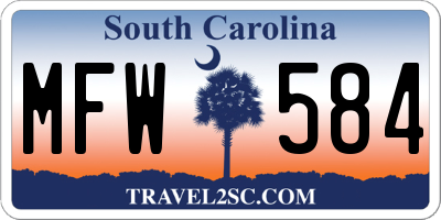SC license plate MFW584
