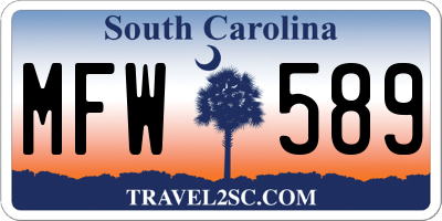 SC license plate MFW589