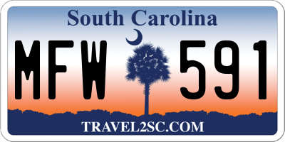 SC license plate MFW591