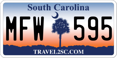 SC license plate MFW595
