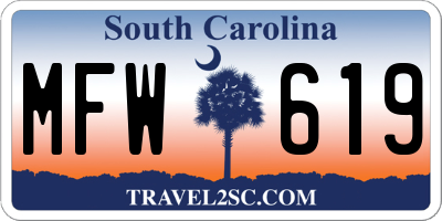SC license plate MFW619