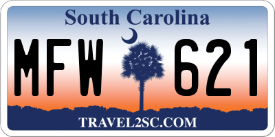 SC license plate MFW621