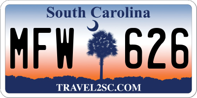 SC license plate MFW626