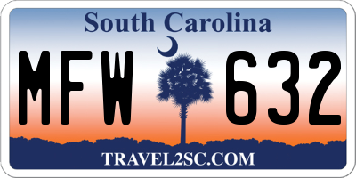 SC license plate MFW632