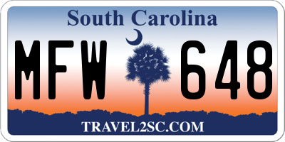 SC license plate MFW648
