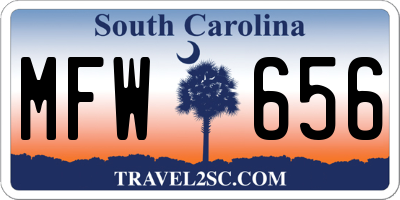 SC license plate MFW656