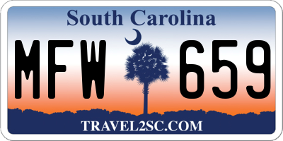 SC license plate MFW659