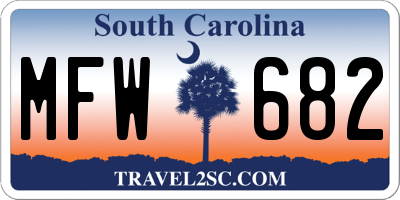 SC license plate MFW682