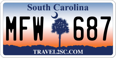 SC license plate MFW687